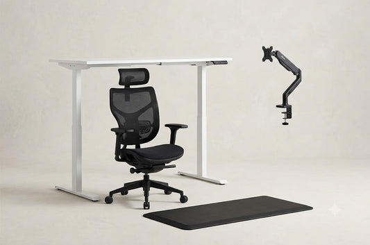 Essential home office bundle with desk and chair